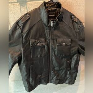 MARC NEW YORK faux leather bomber jacket size XXL black
